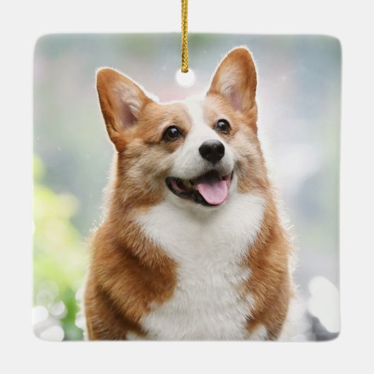 ペットロス悔やみや弔慰ドッグメモリアル写真記念 セラミックオーナメント (裏面)