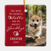 ペットロス悔やみや弔慰ドッグメモリアル写真記念 セラミックオーナメント (正面)