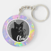 ペットロス悔やみや弔慰メモリアル記念オパール記号 キーホルダー (裏面)