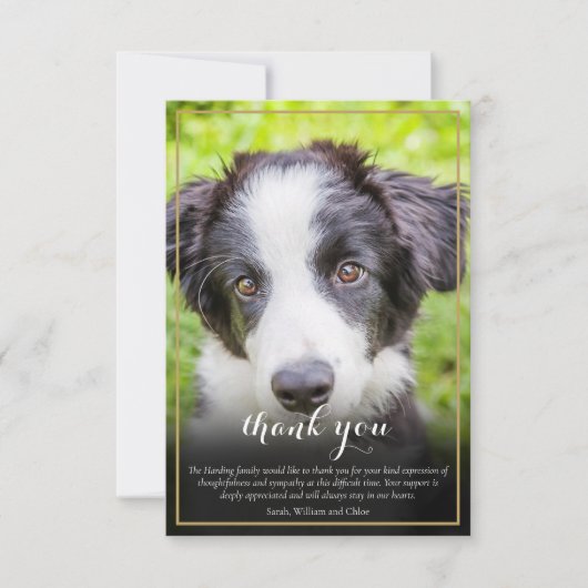 ペットロス悔やみや弔慰写真 サンキューカード (正面)