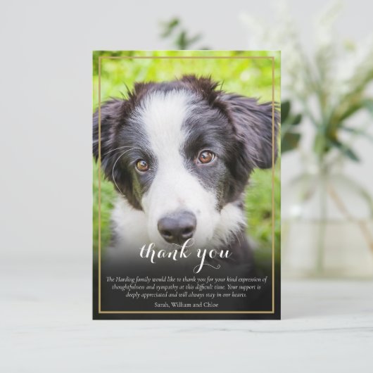 ペットロス悔やみや弔慰写真 サンキューカード (スタンド正面)