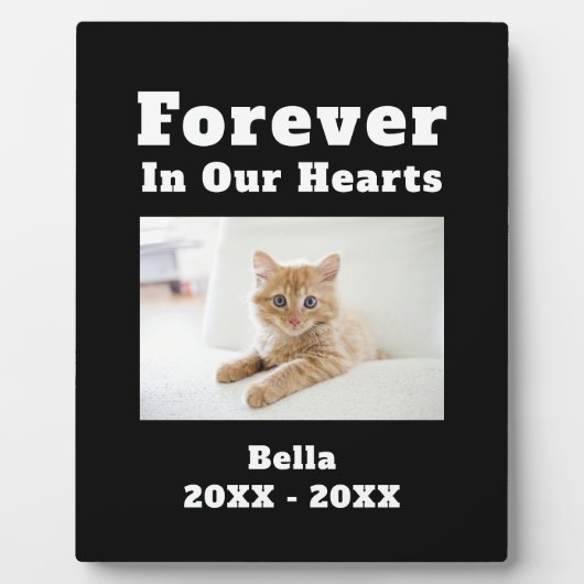 ペットロス悔やみや弔慰永遠に私たちのハート フォトプラーク (正面)