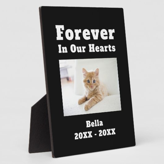 ペットロス悔やみや弔慰永遠に私たちのハート フォトプラーク (側面)
