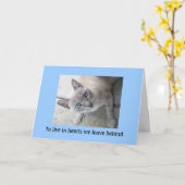 ペットロス悔やみや弔慰:『猫のグリーティングカードの紛失』 カード (黄色い花)