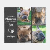 ペットロス犬の恋人悔やみや弔慰写真ペットメモリアル フリースブランケット (正面(横))