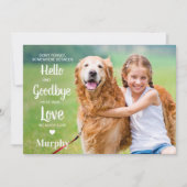 ペットロス犬パーソナライズされた記念撮影悔やみや弔慰 サンキューカード (正面)