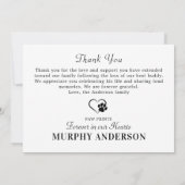 ペットロス犬パーソナライズされた記念撮影悔やみや弔慰 サンキューカード (裏面)