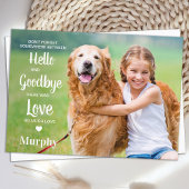 ペットロス犬パーソナライズされた記念撮影悔やみや弔慰 サンキューカード