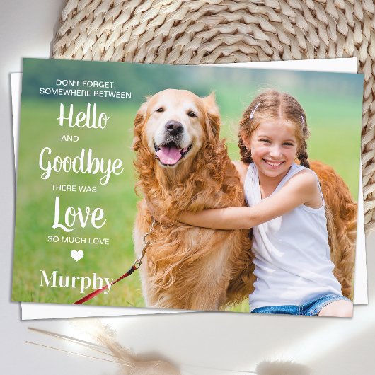 ペットロス犬パーソナライズされた記念撮影悔やみや弔慰 サンキューカード