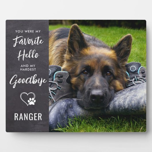 ペットロス犬メモリアルギフト – ペットロス悔やみや弔慰 フォトプラーク (正面)