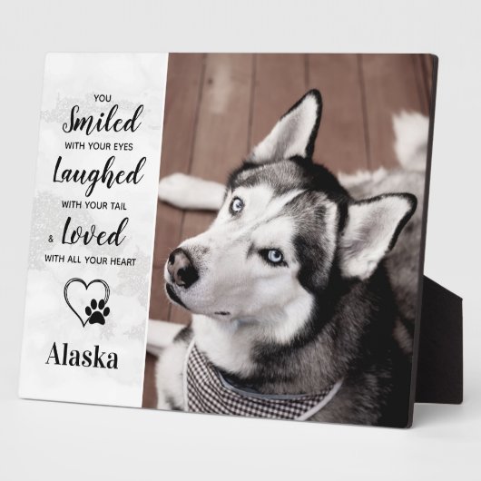 ペットロス犬メモリアル贈り物 – ペットフォト悔やみや弔慰 フォトプラーク (側面)