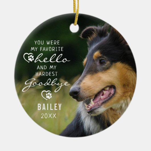 ペットロス犬記念撮影引用文記念 セラミックオーナメント (正面)