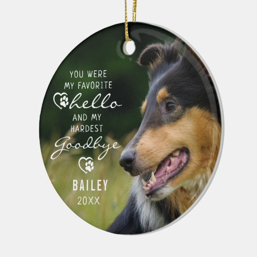 ペットロス犬記念撮影引用文記念 セラミックオーナメント (左)