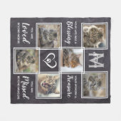 ペットロス猫メモリアルユニークギフト写真コラージュ フリースブランケット (正面(横))