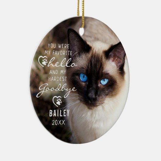 ペットロス猫記念写真引用文記念 セラミックオーナメント (右)