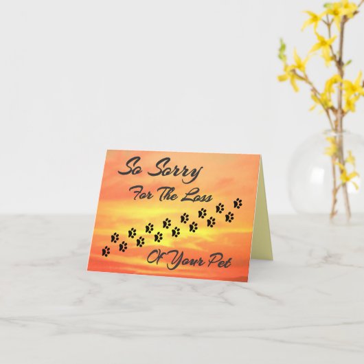 ペットロス猫/犬 カード (黄色い花)