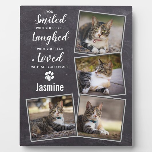 ペットロス素朴キャットメモリアル フォトプラーク (正面)