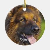 ペットロス虹の橋ペットドッグ記念写真 セラミックオーナメント (正面)