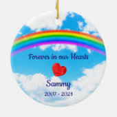 ペットロス虹の橋ペットドッグ記念写真 セラミックオーナメント (裏面)