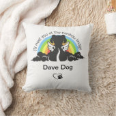 ペットロス虹の橋犬シルエットピロー クッション (ブランケット)