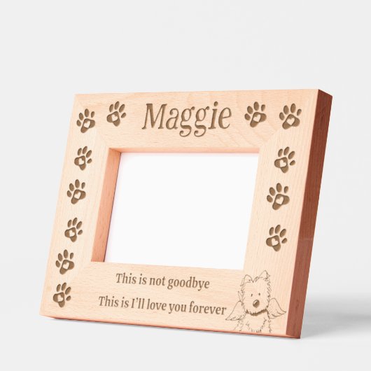 ペットロス記念ウェスティー レーザー彫刻フレーム (左)