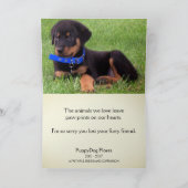 ペットロス記念カードのハートの手の跡 カード (内部)