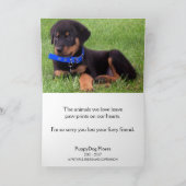 ペットロス記念カードのハートの手の跡 カード (内部)