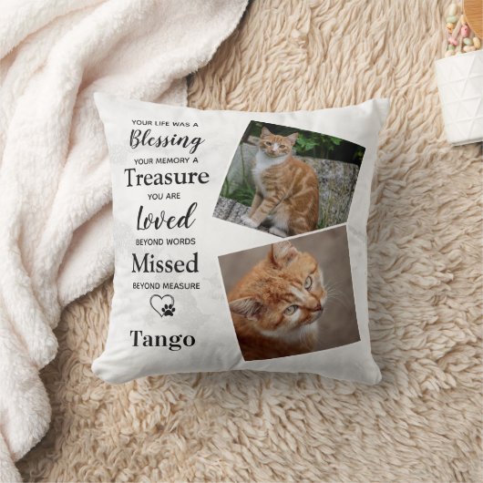 ペットロス記念悔やみや弔慰引用文キャットメモリアル クッション (ブランケット)