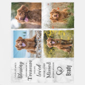 ペットロス記念物記念ペットコラージュ写真 フリースブランケット (正面)