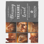 ペットロス – 犬の追悼写真コラージュ フリースブランケット (正面)