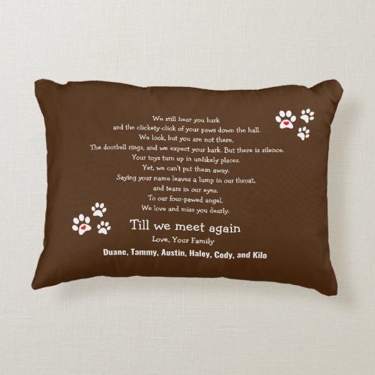 ペットロパーソナライズされたスを追加 アクセントクッション (裏面)