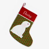ペットロプイヤホワイトラビットクリスマパーソナライズされたス スモールクリスマスストッキング (正面 (吊り時))