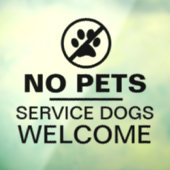 ペット不可 介助犬歓迎 ビジネス ガラス ウィンドウサイン (シート3)