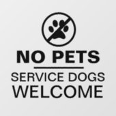 ペット不可 介助犬歓迎 ビジネス ガラス ウィンドウサイン (シート)