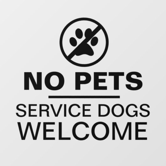 ペット不可 介助犬歓迎 ビジネス ガラス ウィンドウサイン (シート)