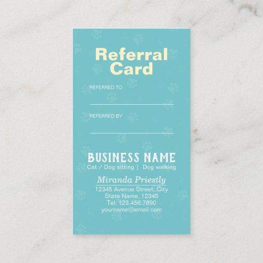 ペット介護着座入浴&グルーミング紹介カード 紹介カード (裏面)