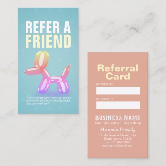 ペット介護着座入浴&グルーミング紹介カード 紹介カード (正面/裏面)