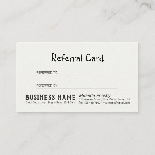 ペット介護着座入浴&グルーミング紹介カード 紹介カード (裏面)