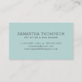 ペット付き添いのかわいい水彩画犬 名刺 (裏面)