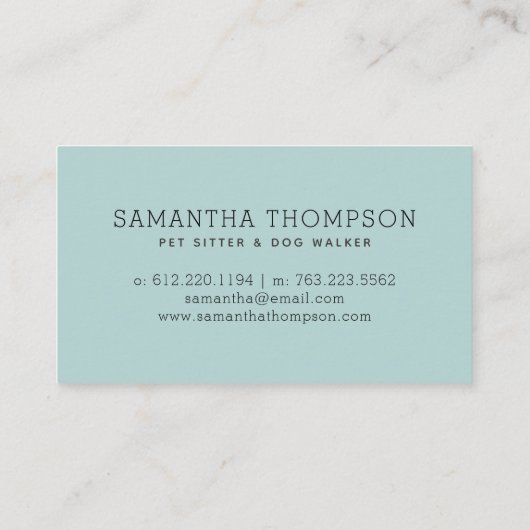 ペット付き添いのかわいい水彩画犬 名刺 (裏面)