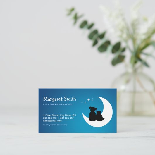 ペット付き添いのアニマル・ケアの獣医の名刺 名刺 (スタンド正面)