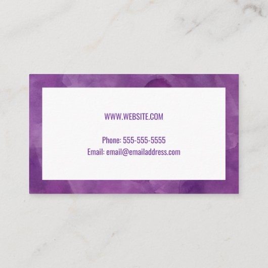 ペット付き添いのドッグウォーカーの水彩画猫のシルエット 名刺 (裏面)