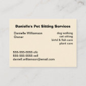 ペット付き添いのビジネス赤 名刺 (裏面)