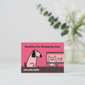 ペット付き添いのビジネス赤 名刺 (スタンド正面)