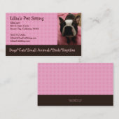 ペット付き添いのボストンテリア 名刺 (正面/裏面)