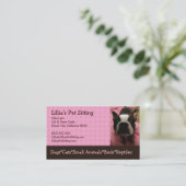 ペット付き添いのボストンテリア 名刺 (スタンド正面)