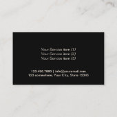 ペット付き添いのモダンな足の黒及び金ゴールド 名刺 (裏面)