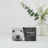 ペット付き添いの名刺-ジャックラッセルの子犬 名刺 (スタンド正面)