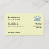 ペット付き添いの名刺 名刺 (裏面)