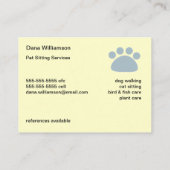 ペット付き添いの名刺 名刺 (裏面)